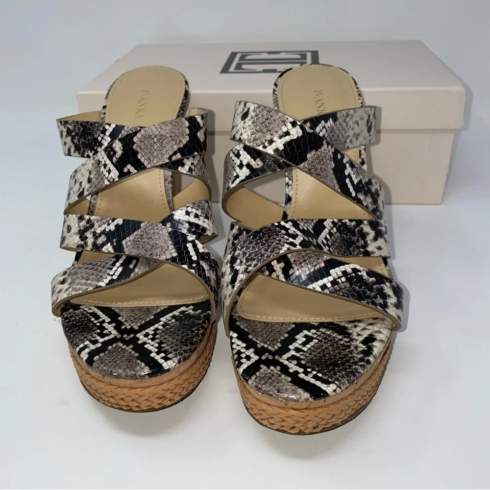 Ivanka Trump | Faux Snake Skin Open Toe Wedge Womens Size